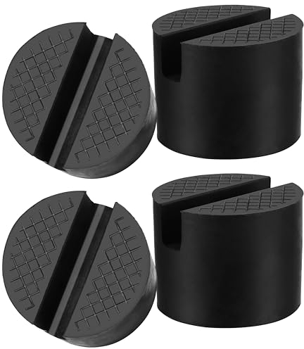 4 Pièces Bloc en Caoutchouc,Tampon Bloc Caoutchouc Cric Tampon pour cric avec Conception antidérapante pour Protégez Votre Voiture en la Levant par Le cric hydraulique