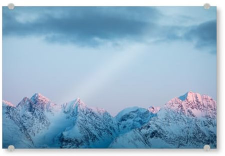 artboxONE Acrylglasbild 90x60 cm Natur Nordische Berge Bild hinter Acrylglas - Bild Berg bergkette gebirge