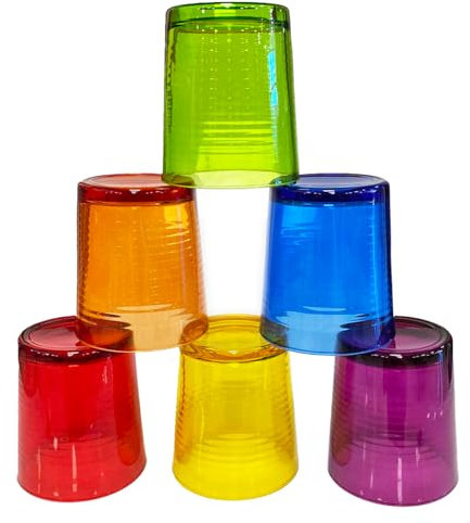 AKITAInk Bicchieri acqua vetro colorati Set 6 Bicchieri, 6 pezzi, Vetro, Multicolore (6 BICCHIERI MODELLO ANNA)