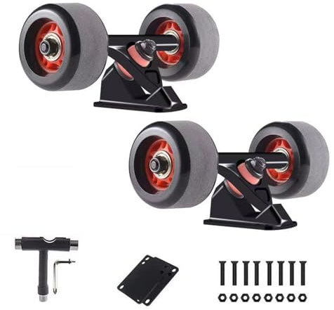 ANWEALTH 7.0 Skateboard Achsen und Räder Set Longboard Achse 60mm 70mm Skateboard Räder Flash LED für Cruising Straße
