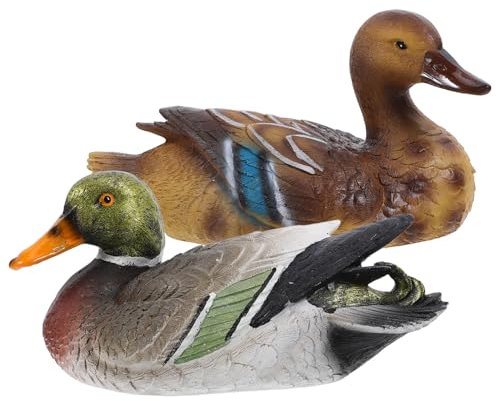 Cabilock 2piezas Adorno De Pato De Jardín Flotante Decoración De Estanque Estatua De Resina Decoración Externa