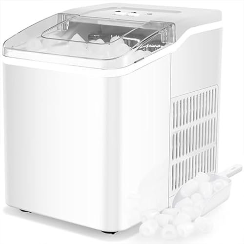 WUDLi Macchina per Il Ghiaccio ad Alta efficienza, Macchina per Il Ghiaccio autopulente da 1,5 Litri, Produzione di Ghiaccio Veloce ed efficiente, 26,5 libbre/24 Ore, Autopulente con Un clic
