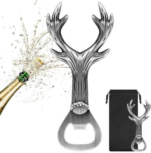 LKKCHER Jäger Geschenke für Frauen Männer, Hirschgeweih Geschenke, Bierflaschenöffner, Jagd Zubehör Weihnachtsgeschenke für Frauen Männer, Personalisierte Geschenke für Jäger, Fraue, Männer, Papa