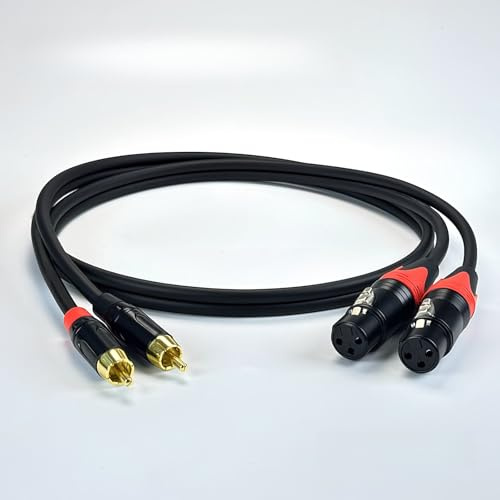 RIKYJIC XLR-Stecker auf Buchse, Mikrofonkabel, 3,5 mm, 6,5 mm, Cinch-Adapter, Audio-Kabel (10 m, Dual XLR F-Dual RCA M)