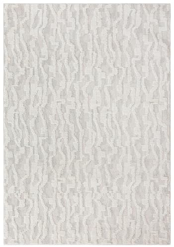 Mazovia Alfombra Beige Abstracto - Salón, Dormitorio, Comedor, Despacho - Pilas Cortas Rectángulo - Oeko-Tex® - por Suelo Radiante, Moderno - 80x150 cm