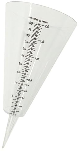 DECOMELODY Pluviomètre à Cône en Plastique avec Échelle Graduée, Gobelet Doseur Conique pour Jardin Extérieur, Outil Portable de Mesure de Pluie Précis et Solide