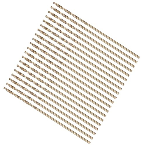 METALLIXITY 20Pz Punta Per Trapano 1/32 Acciaio Rapido M35 Finitura Oro | Codolo Dritto Elica A Spirale Punta A 135°, Per Acciaio Inox Ferro Rame Alluminio Metallo Duro