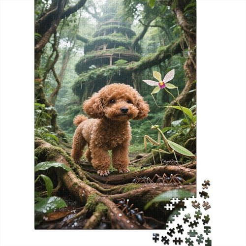 Teacup Poodle Puzzles 1000pc Nature Jigsaw Puzzle Image Puzzle Home Decoration Educational Game for Adults Kids 1000pcs (75x50cm)