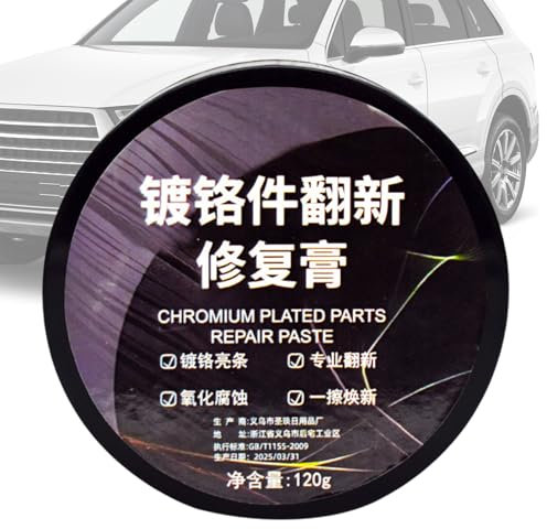 Pasta Para Pulir Metales | Limpieza De Pintura Cromada Y Carrocería - 100g Restaurador y Abrillantador Eficaz para Manijas Paragolpes Llantas de Camión Moto y Automoción