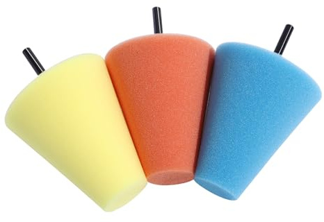 LOLIPPYY Set 3 Spugne Lucidanti Coniche Per Auto, Tampone Di Spugna Per e Ceratura, Kit Professionale Per Dettagli e Superfici Irregolari, Strumento Per Cura Carrozzeria e Ruote