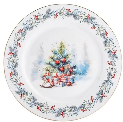 Porzellan Teller Dessertteller Weihnachtsteller Weihnachts Dorf 20cm
