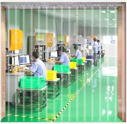 HynJGih Cortina de Puerta Cortina de Tiras de PVC Excelente Aislamiento acústico Control Efectivo de Temperatura Barrera contra la contaminación del Aire(0.75x2m)