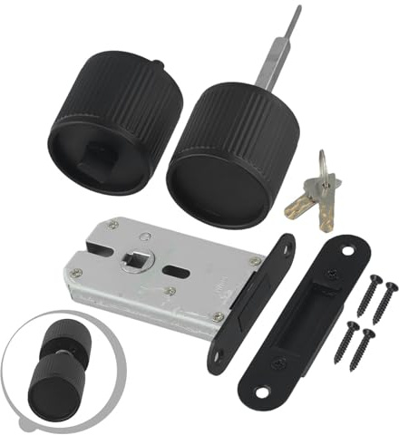 Serratura magnetica rotonda per porte interne, maniglia nascosta in lega di zinco con finitura elettrolitica, chiusura di sicurezza silenziosa per camera da letto, compatibile con porte di spessore 35
