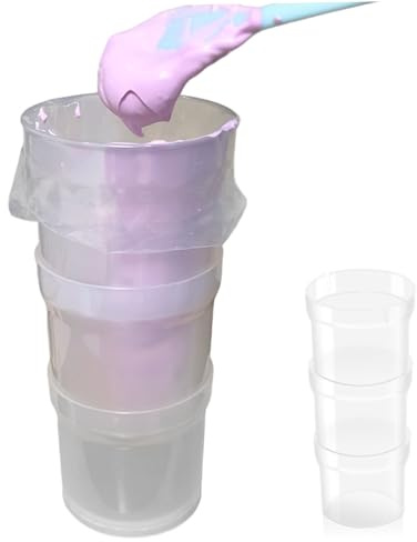 Monetais Soporte para Manga pastelera, Soporte para Manga pastelera de plástico Transparente de Calidad alimentaria, Taza de apilable para cocinas domésticas, panaderías y pastelerías