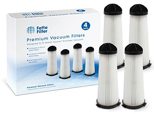 Fette Filter - Vacuum Filter Compatible with Hoover Shoulder Vacuums. Compare to Part # 2KE2110000 (4-Pack)