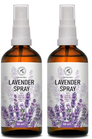 Lavender Sprays Set 2 x 100 ml - 100% Pure Lavender Essential Oil - Room Spray Mist for Sleep & Aromatherapy - Great for Yoga & SPA - Pillow Spray for Relaxation & Good Sleep