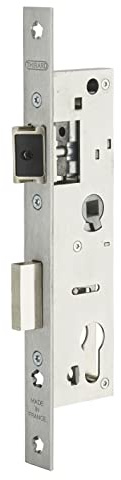 THIRARD - Cerradura a Cilindro para Puerta de Entrada - Eje 30 mm - Distancia 70 mm - Caja Acero Espesor 15 mm - Tapa Inox - Medio Giro Reversible - Pestillo Acero Niquelado - Gris
