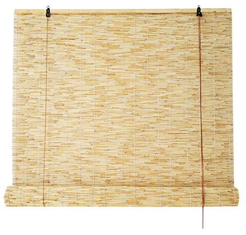 Bambusrollo - rollos für fenster ohne bohren - Rollo Bambus - bambus sichtschutz - Schnurzug Sichtschutz Jalousie - Blickdicht geflochtene Stächchen Naturmaterialien Bambus Holz - Maßanfertigung