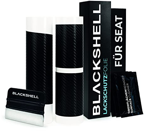Blackshell® Lackschutz Set passend für Seat Ateca | ab 2020 (Facelift) Carbon Matt - passgenauer Ladekantenschutz, Einstiegsleisten inkl. Folierset