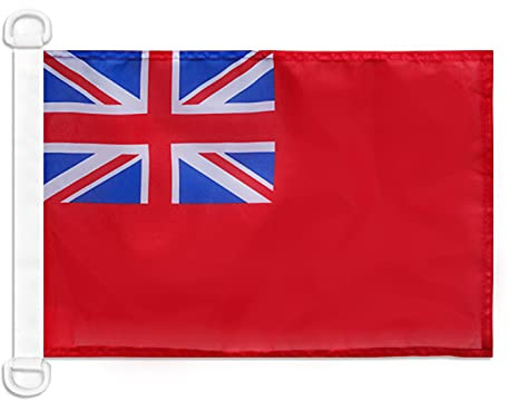 AZ FLAG Bandera Náutica Pabellón civil Reino Unido 45x30 cm | Uso exterior y náutico Enseña náutica inglesa United Kingdom Civil Ensign con anillas de plástico poliéster de malla