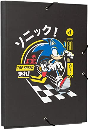Grupo Erik Mappe A4 - Sonic Mappe Ordner - Eckspannmappe Sonic The Hedgehog - Heftmapppe A4 Jungen - Sammelmappe DIN A4 mit Gummizug - Sonic Fanartikel für Ihre Dokumente, das Lernen oder die Arbeit