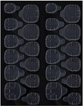 24 Pestañas Adhesivas de Doble Cara para Uñas, Pestañas de Pegamento Impermeables y Transpirables, Pegatinas de Gelatina Uñas, Pegatinas de Pegamento Uñas Falsas Superpegajosas