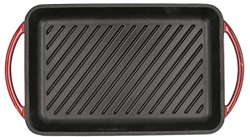 Bidasoa Fierro Parrilla Rectangular Hierro Esmaltado 22x40cm Rojo