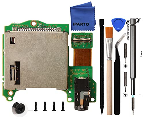 iParto Lecteur de carte de jeu avec port jack pour casque de remplacement pour kit de réparation Nintendo Switch