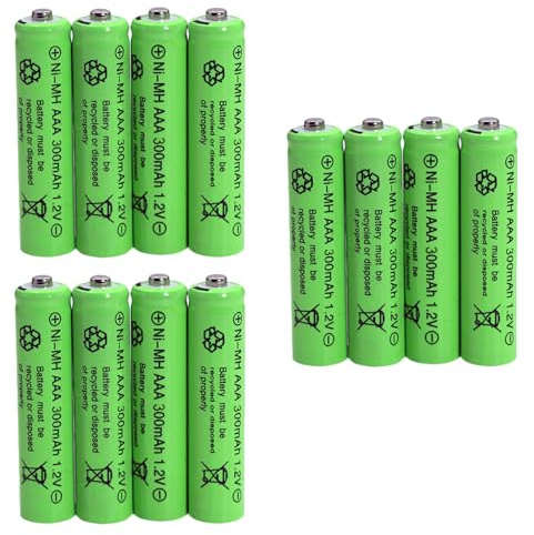 FULIN 12 Packs 1.2V AAA 300mAh Ni-MH Rechargeable Batteries for Solar Lights (AAA Size)