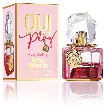 Juicy Couture - OUI Play Rosy Darling, Eau de Parfum Spray, Bezaubernder Rosenduft mit Noten von Mara-Erdbeere, Rose und Ambrettesamen, für Damen - 15ml
