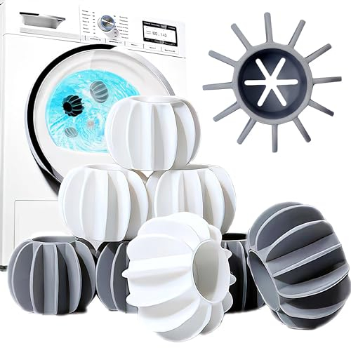 Trocknerbälle,8 Stück Waschbälle Große Trockner Ball Waschkugel für Waschmaschine Trocknerkugeln Trocknerbälle für Wäschetrockner Waschball für Waschmaschine Daunenjacke für Heim Kleidung Reinigung