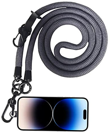 thick rope cell phone lanyard, 10mm with spacer, thick phone holder with anti-theft strap, lanyards shoulder strap for cell phone around neck, ant phone strap