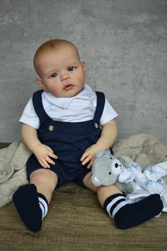 Zero Pam Reborn Baby Junge 60 cm - Lebensechte Babypuppe Wie Echt Baby - Puppe Ab 3 Jahr Mädchen Mit Offenen Augen