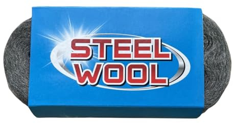Steel wool, 3'' x 11Ft, Grade #0000 - #4 Steel Wool Scrubber, Steel Wool Mice Control - Cleaning Wool for Cleaning, Polishing, Buffing and Refinishing, 0000 Steel Wool for House, Holes, Kitchen(#0000)