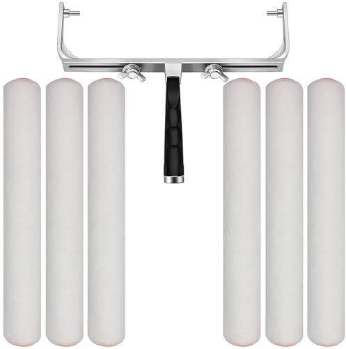 7PC 18 Inch Paint Roller Kit 6pcs 18 inch Paint Roller Covers 18 Roller Frame Large Paint Rollers Wide Paint Roller for Painting Walls Ceiling Floor