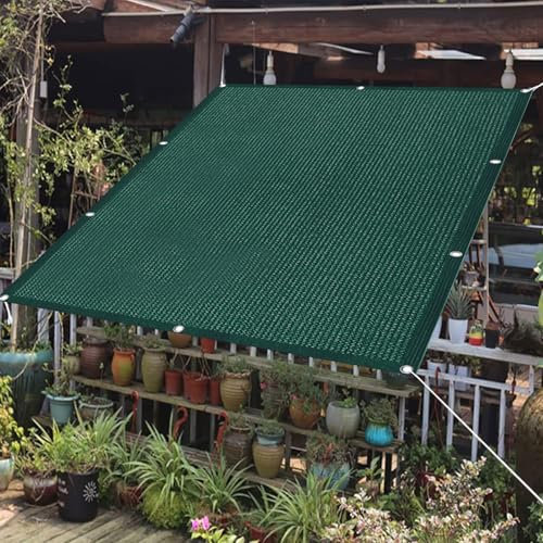 Voile D'Ombrage 170 x 425 cm Protection UV 98% Couvert Végétal Toile Pergola Perméable avec Corde pour Jardin, Pelouse, Patio, Piscine, Vert Foncé