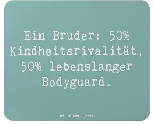 Mr. & Mrs. Panda Mauspad Spruch Bruder Bodyguard - Geschenk, Geschwister, Abenteuer, Arbeitszimmer, Mousepad, PC Zubehör, Mauspad Büro, Familie,