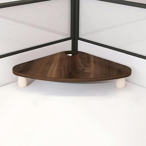 Corner Monitor Stand Triangular Monitor Stand Riser with Wiring Hole, Home Office Corner Computer Monitor Stand, Space Saving Monitor Organizer Contraptions, Brown,Brown