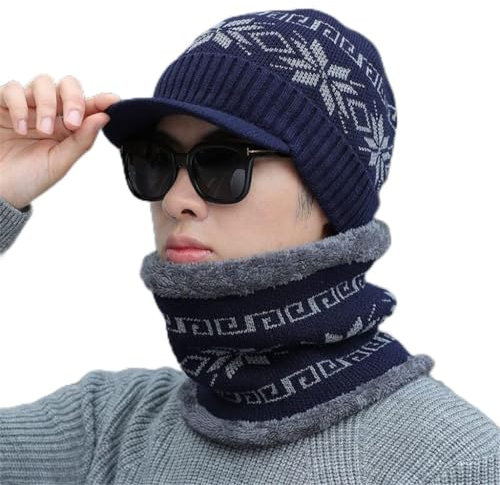 ASerZenith Hüte, Unisex, warme Wintermütze, Beanie für Männer und Frauen, Wollschal, Mütze(B-One Size)