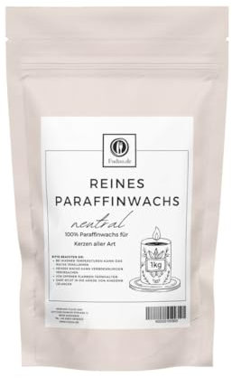Fuduu.de - Paraffinwachs-Granulat in verschiedenen Größen - 100% reines Wachs mit niedrigem Ölgehalt I Ideal für Kerzenherstellung & DIY-Projekte I Gleichmäßiges Schmelzen & Abbrennen I 1kg Beutel