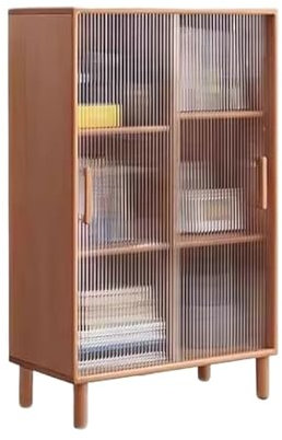 GLigeT Bücherregal Bücherregal mit Mehreren Fächern, Organizer-Regal aus Holz mit Glasschiebetür, for Bürobücher, Studienbedarf, Ausstellungsregal Bücherturm