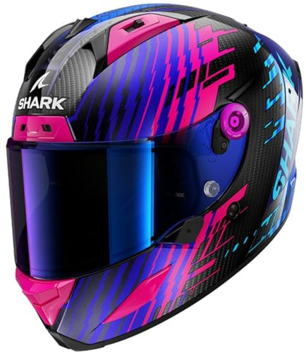 SHARK, Integraler Motorradhelm Aeron Edgy Carbon Blue Chrome DBU, XXL