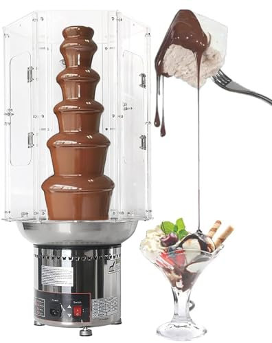 Copertura per macchina per fontana di cioccolato, 4-7 livelli, pentola per fusione di salsa in acciaio inossidabile commerciale, set per fonduta di grandi dimensioni, copertura per fontana per matri