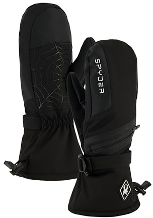 Spyder Womens Insulated Winter Ski Mitten, Black, M