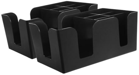 TOYZFRIENDY 2 piezas Caja de Almacenamiento para Bolsitas de Té y Azúcar Organizador de Compartimentos con Divisor Soporte de para Bar y Estación de Café de Unidades Material PP Negro