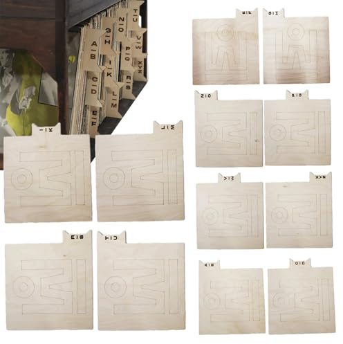 Séparateurs d'étagère de bibliothèque – Séparateurs de disques en bois de A à Z, lot de 12 sépaarateurs LP, organisateur alphabétique pour le stockage de disques vinyles, collection de musique