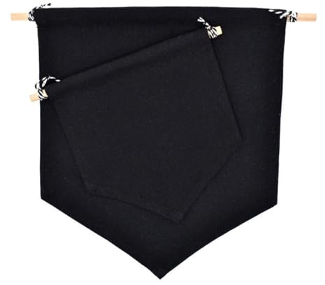 HONMEET 2 Stück Wimpelbanner Wanddekoration Schwarz mit Anstecknadelhalter Hängendes Pin Display für Kinderzimmer Praktische Wandaufhängung für Broschüren und Sammlerstücke