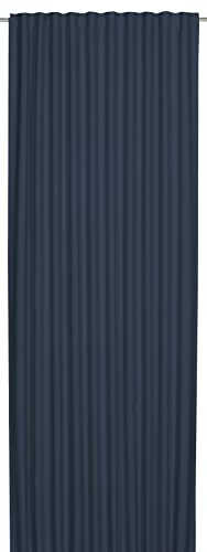 Elbersdrucke Gardine mit verdeckten Schlaufen Schlaufenbandschal Midnight 01 blau verdunkelnd wärmeisolierend energiesparend 255 x 140 cm Verdunklungsvorhang für Wohnzimmer Schlafzimmer Flur 198107