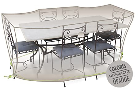 JARDILINE Housse de Protection Cover Air pour Table rectangulaire + 8 chaises - 240 x 130 x 70 cm