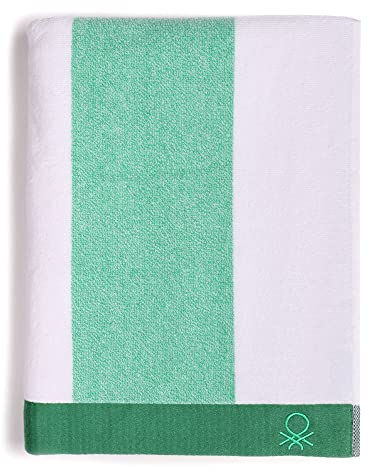 UNITED COLORS OF BENETTON, Toalla de playa 90x160cm 450gsm terry 100% algodón verde Casa Benetton, 90x160
